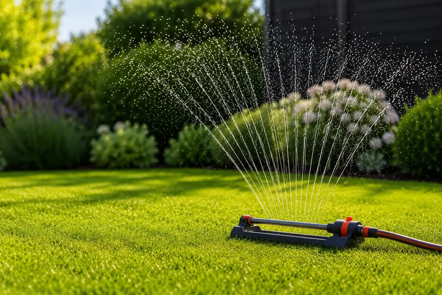 Gazonsproeien met zwenksproeier